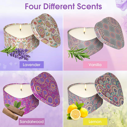 4 Pack Scented Candles for Women - Multicolor