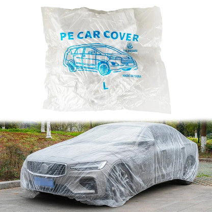 Universal Use Clear Plastic Car Covers - 5 Pack (Garage Dust Rain)