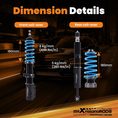 Coilover Lowering Kit 24 Way Adjustable for Yaris 2007-2011