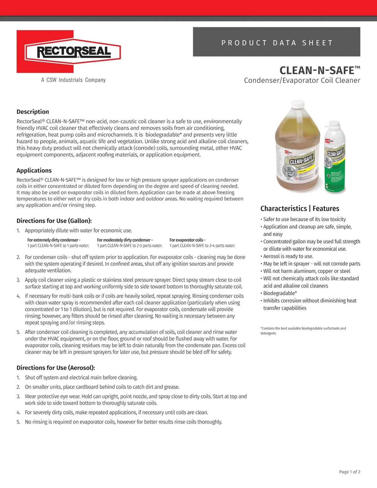 Coil Cleaner for Rectorseal (83780) 20 Fl Oz