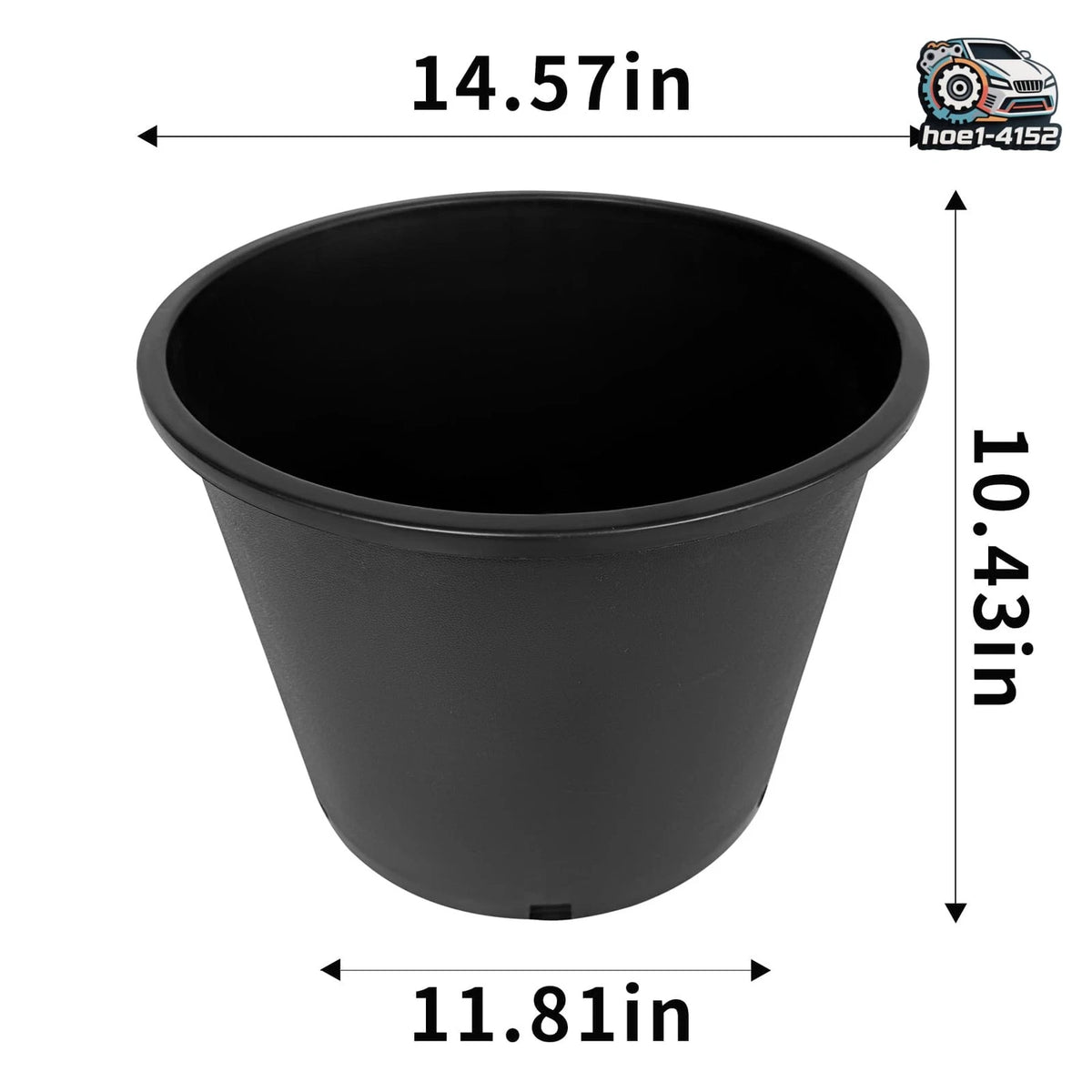 Set of 10 Black Round Plastic Nursery Pots 7 Gallon for Plants