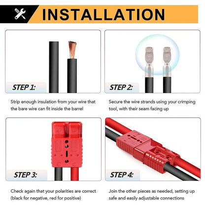 2X 175A Battery Quick Connect Disconnect Plugs for Winch