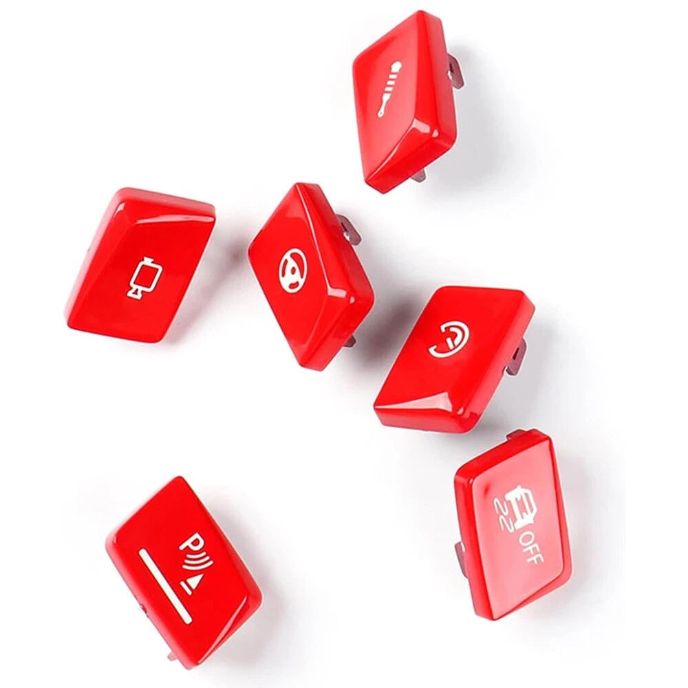 6PCS Shift Button Cover Trim for BMW M3 F80 M4 F82 (2012–2020) Red