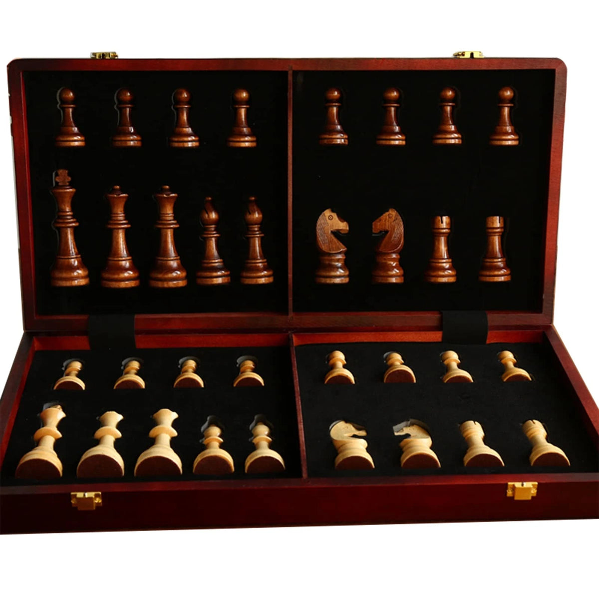 20" Solid Walnut Wooden Chess Set for Adults - 4.25" King