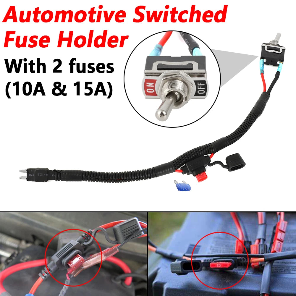 Set of 2 Mini Blade Fuse Holders for Automotive (10A & 15A)