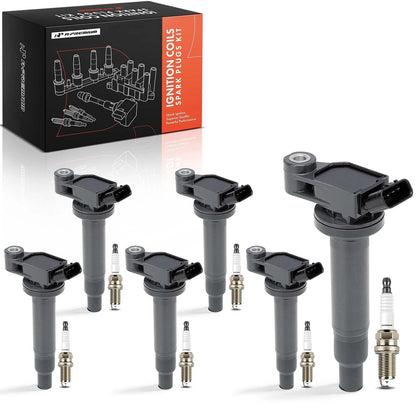 Set of 6 Ignition Coils & Iridium Spark Plugs for Toyota Camry Sienna (2002–2006) 9008019016, 9008019025, 9091902234, 9091902246, UF-267, UF267