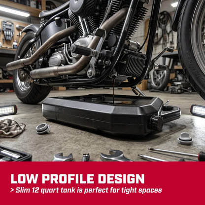 12Qt Low-Profile Oil Drain Pan for Mess-Free Changes