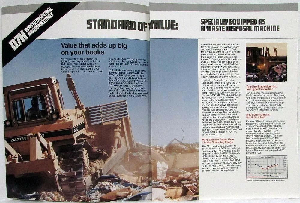 Caterpillar D7H Waste Disposal Sales Folder (1986–1996)