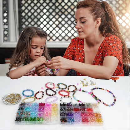 8mm Glass Beads for Bracelet Making (48 Colors)