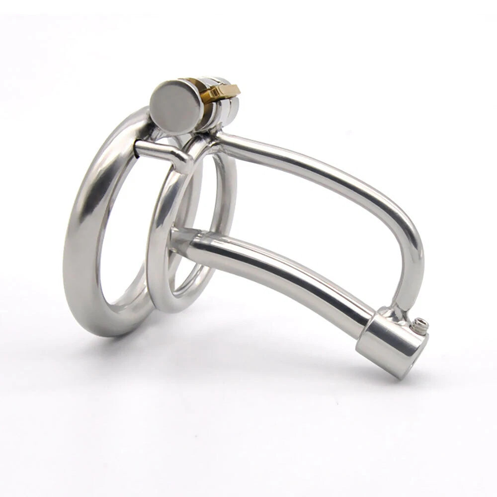 Mens Stainless Steel Chastity Cage Belt Device with Lock