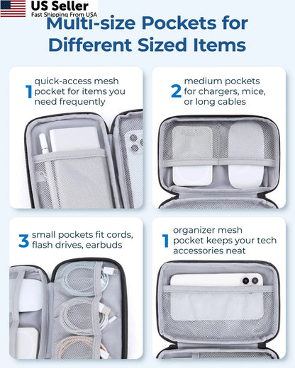 Electronics Organizer for Universal Use (7.9 x 4.7 x 2.4 inches)
