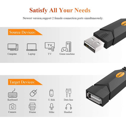 2X USB Splitter for Dual Female Y Charging Hub