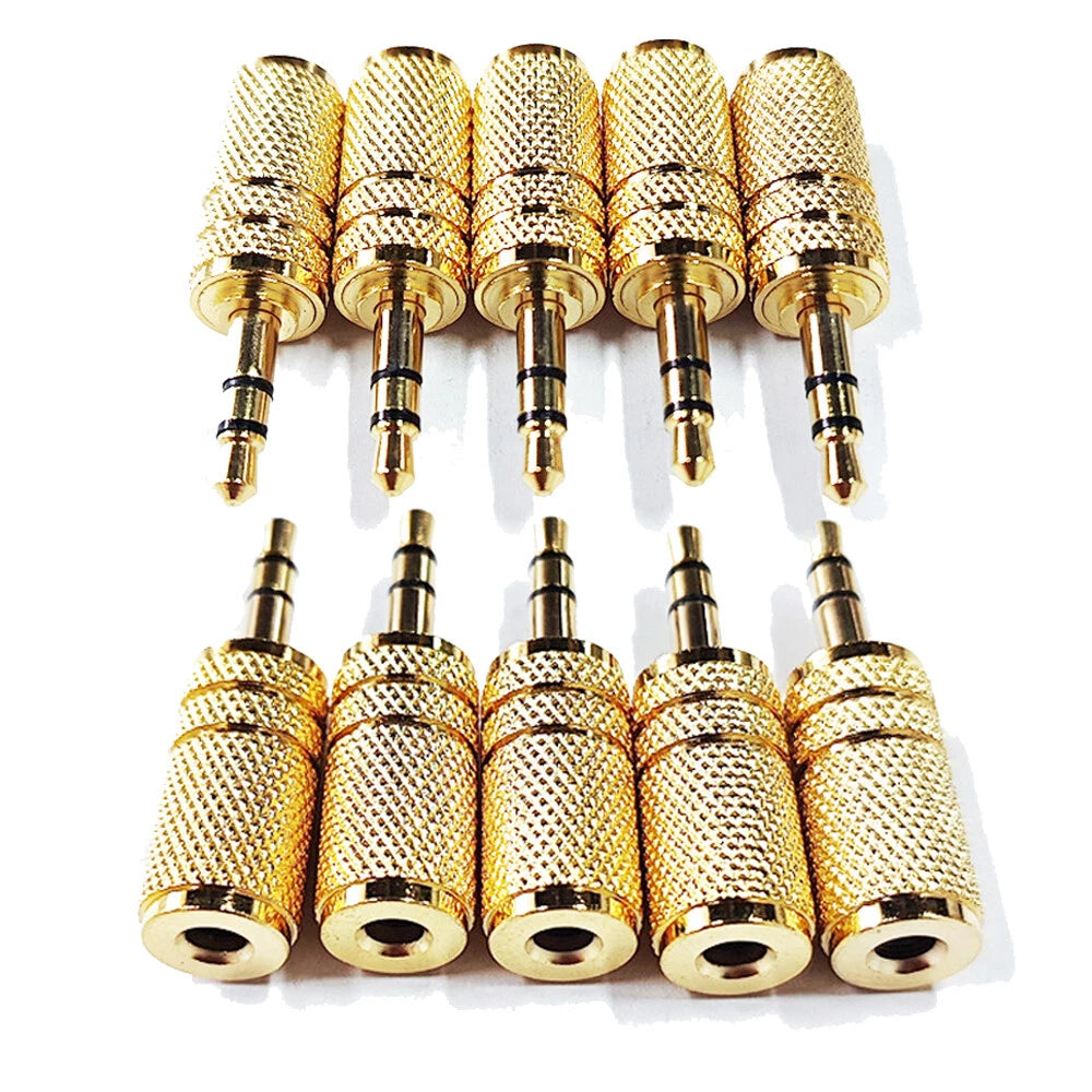 10 Pack 3.5mm Stereo TRS Male to Mono TS Female Audio Adapter