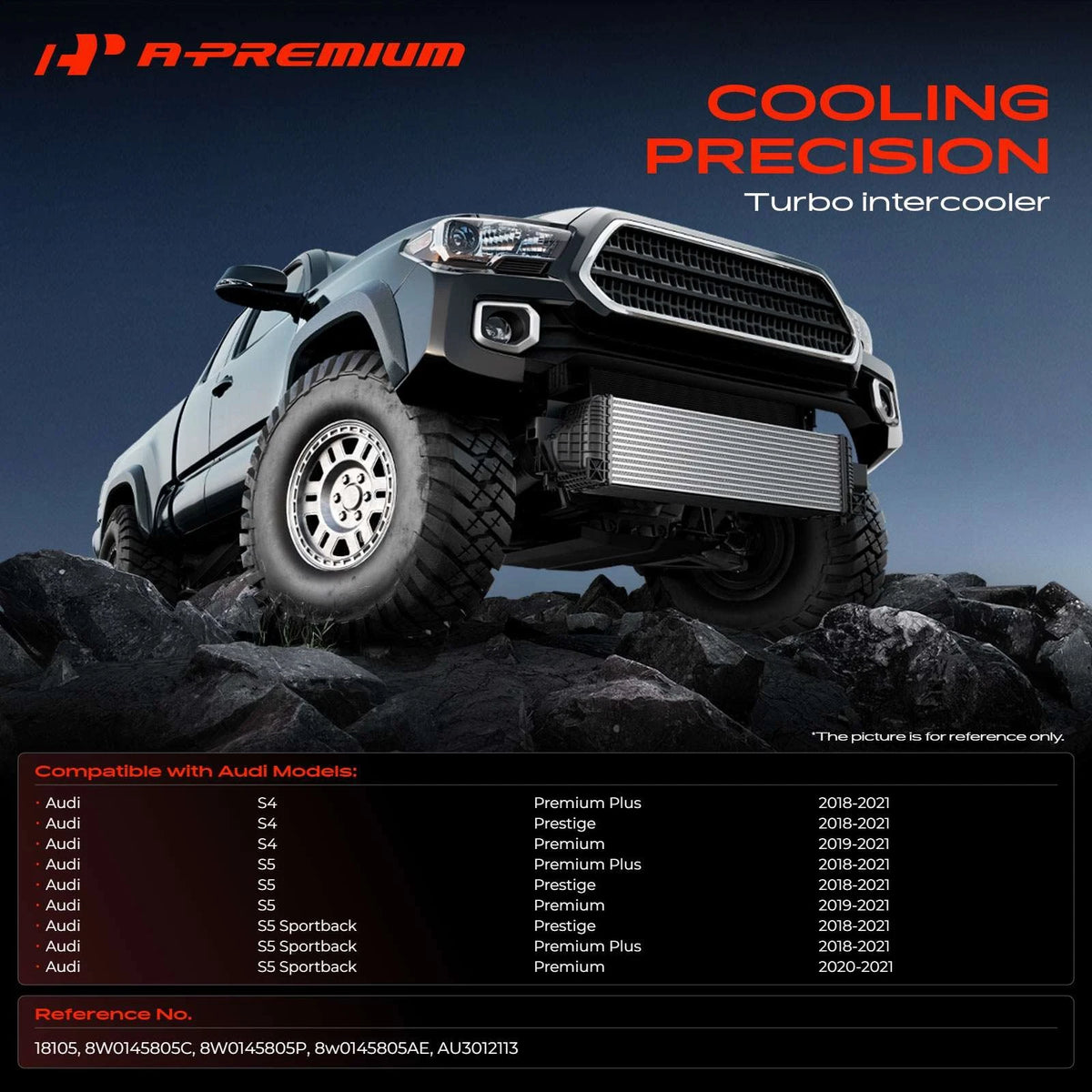 A-Premium Intercooler for Audi S5 Sportback (2018–2021) 8W0145805P, AU3012113, 18105