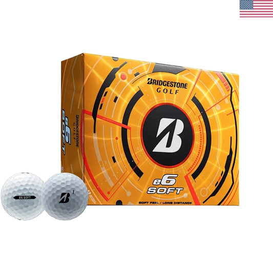 1 Dozen Bridgestone e6 Soft Golf Balls, Rubber, High Performance