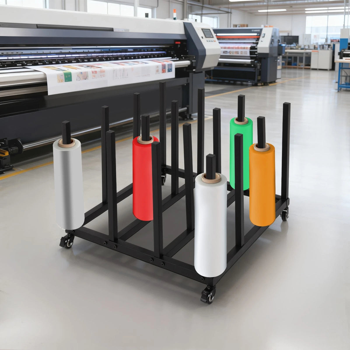 Mobile Blueprint Storage Stand for Vinyl Rolls