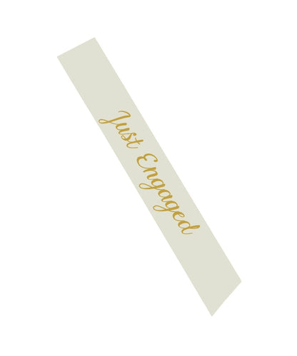 Just Engaged Sash with Gold Glitter Letters