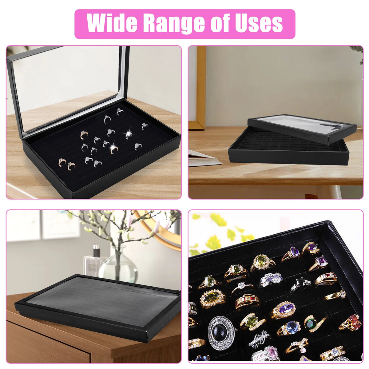 Jewelry Ring Display Organizer Tray Holder for