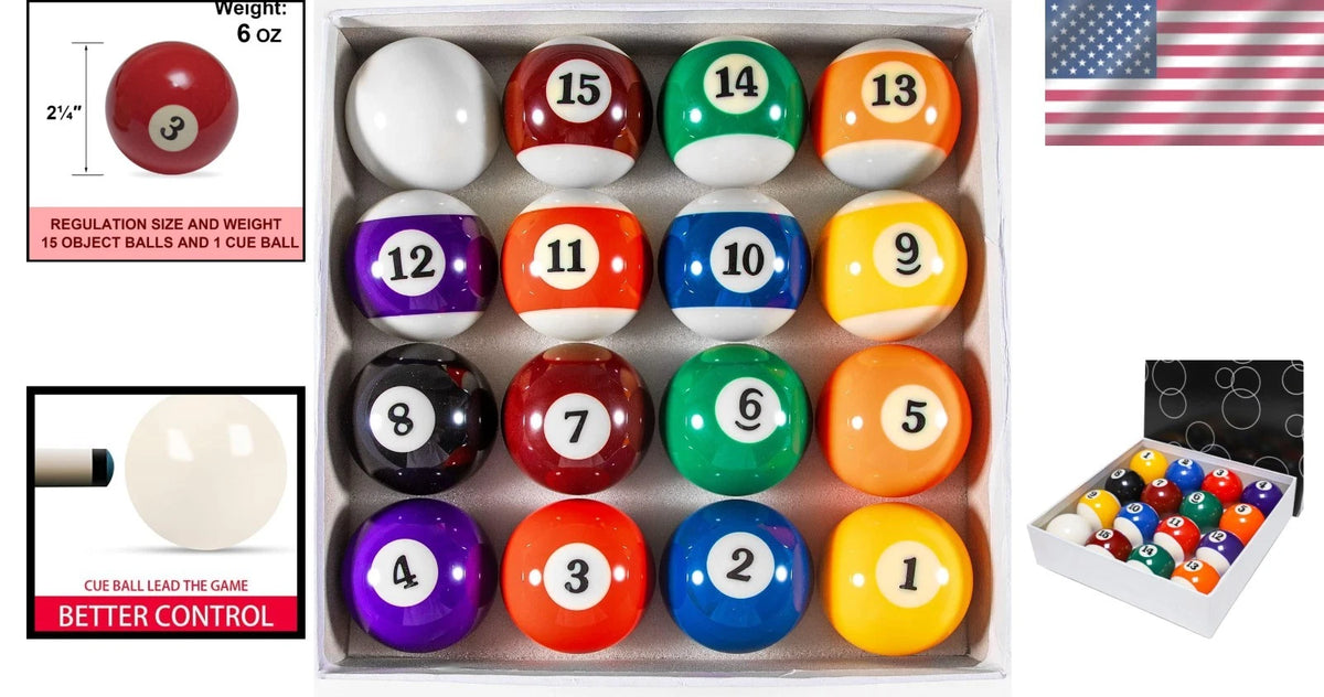 Set of 4 Billiard Balls 2-1/4" for Jump Shots and Trick Shots