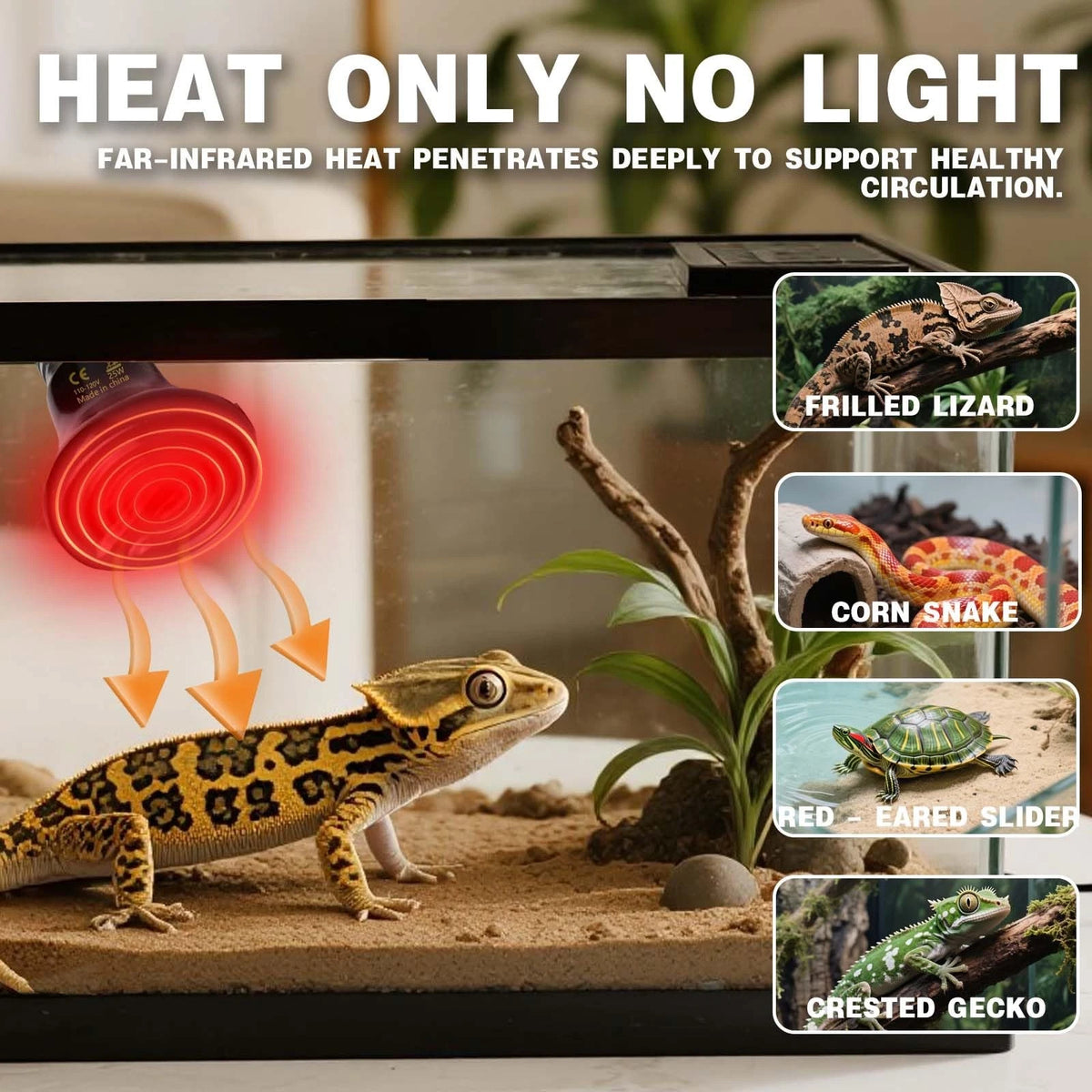 2X Ceramic Heat Lamp for Reptiles (25W)