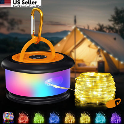 Retractable Camping String Lights for Outdoor Use (32.8ft)