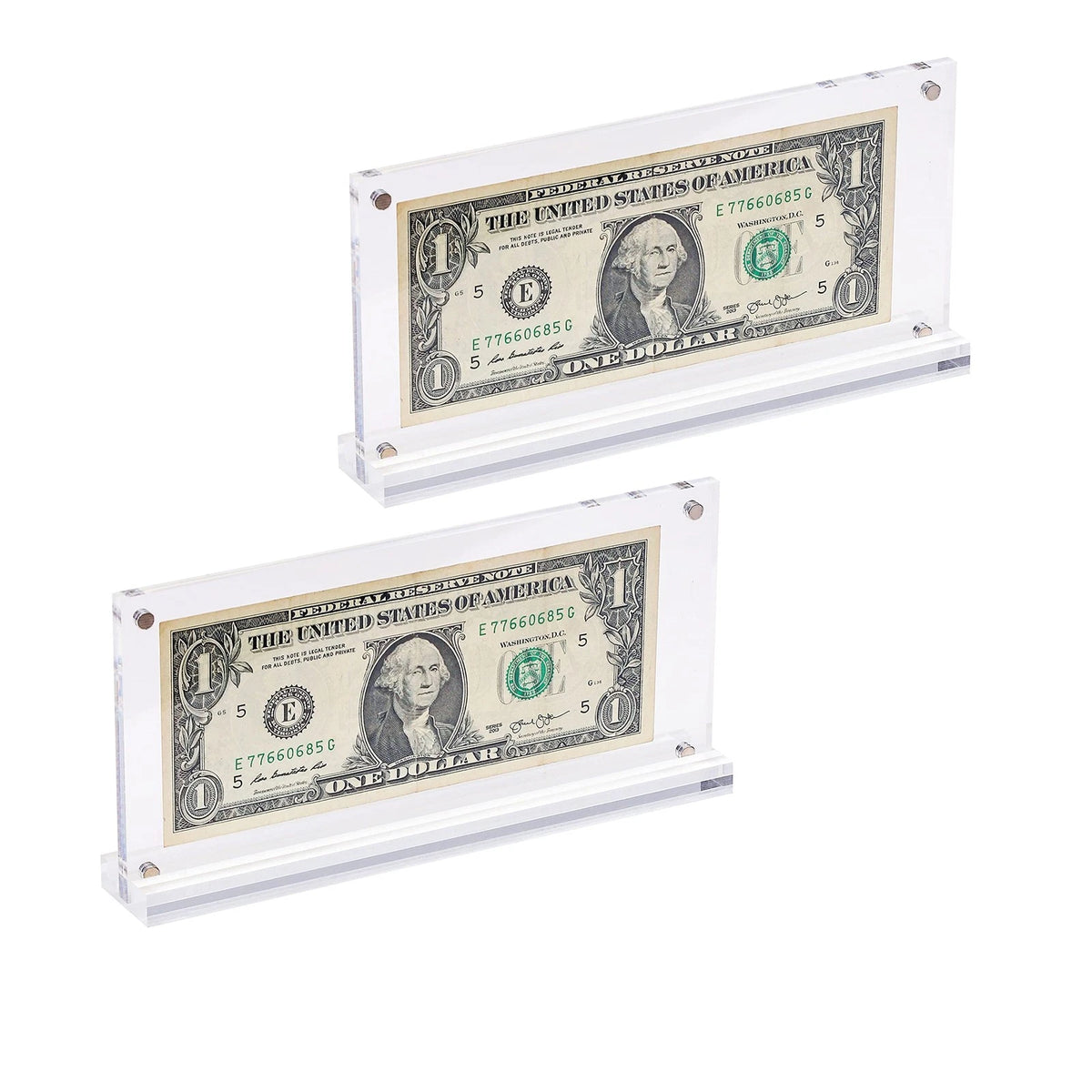 Acrylic Dollar Bill Frame Currency Holder for (7.3x3.5 Inch)