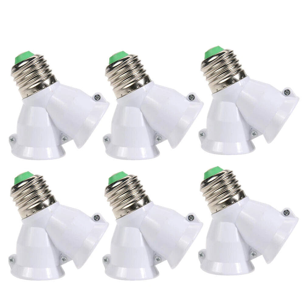 2X E27 Socket Splitter Adapter for Double Bulb Base Light Holder