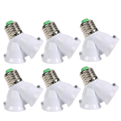 2X E27 Socket Splitter Adapter for Double Bulb Base Light Holder