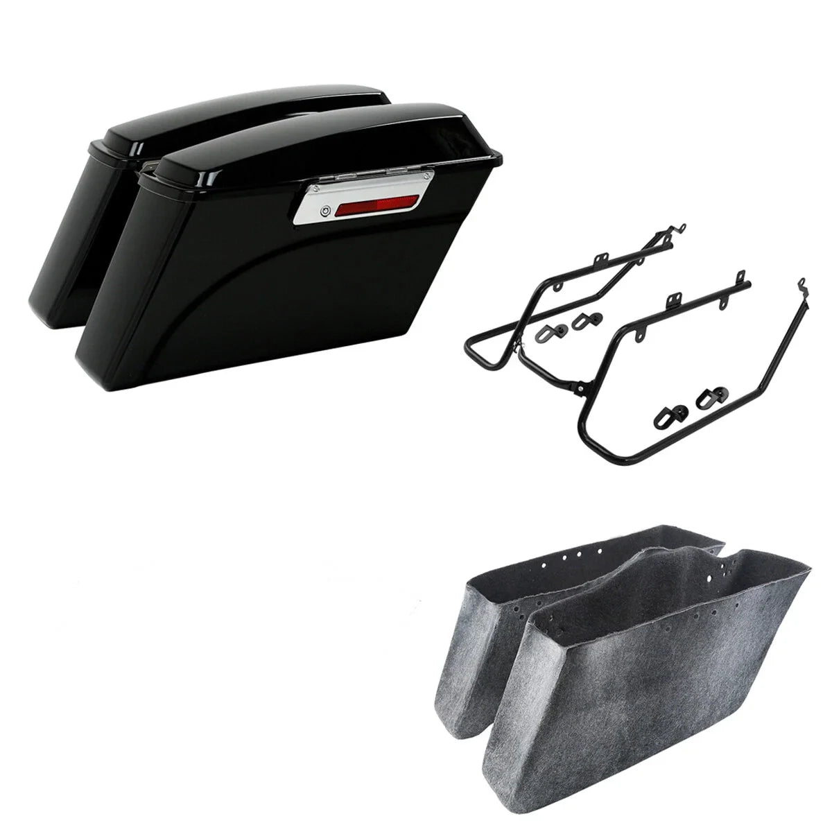 Conversion Bracket Kit & Hard Saddlebags for Harley Dyna Fat Bob 08-17