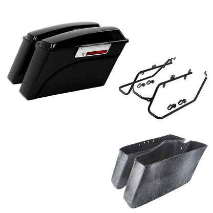 Conversion Bracket Kit & Hard Saddlebags for Harley Dyna Fat Bob 08-17