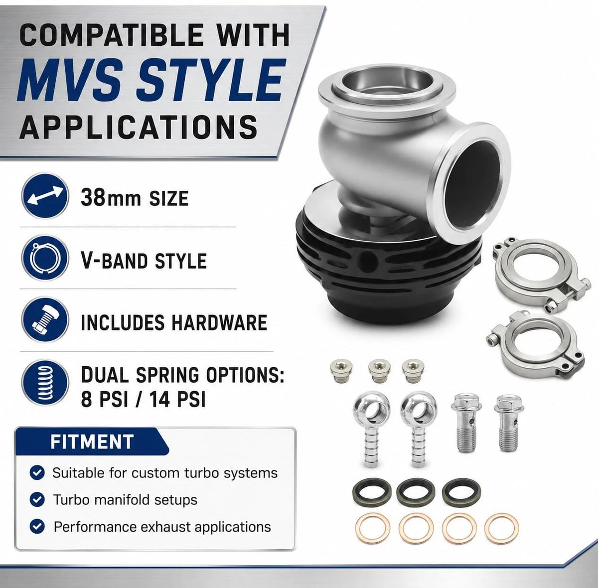 38mm External Wastegate for Turbo Vehicles (Compatible with Ti...)