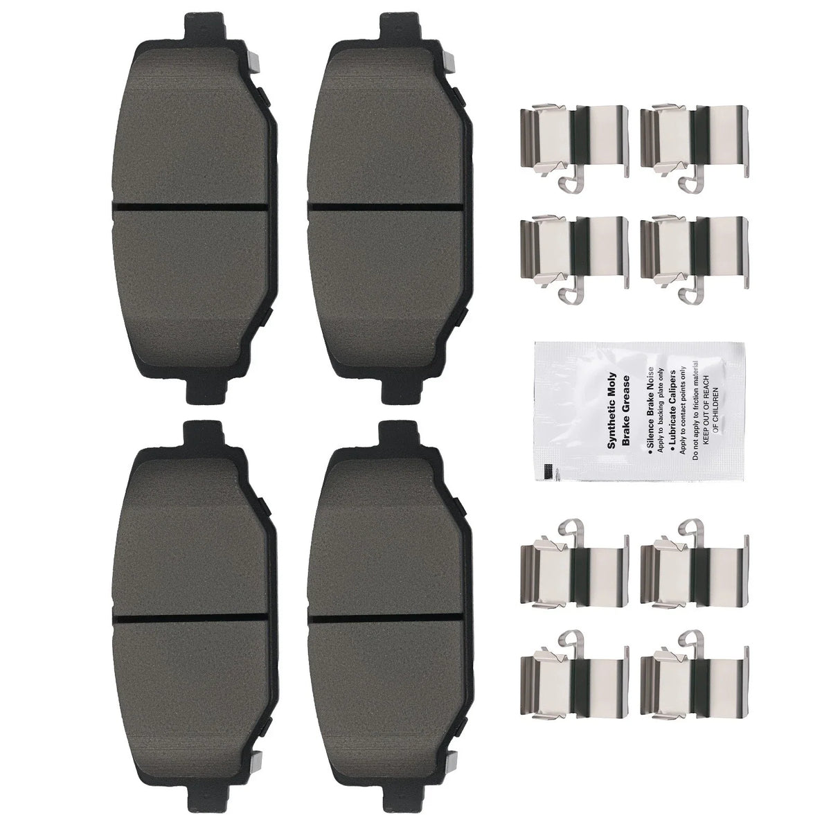 Set of 4 Rear Ceramic Brake Pads for Dodge Grand Caravan Journey (2012–2020) D1596