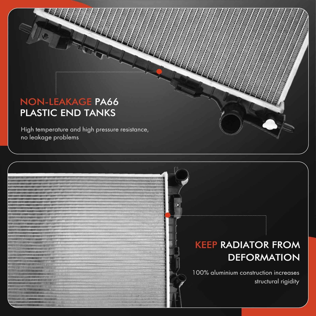 Radiator & Dual Cooling Fan Assembly for Ford Flex (2009–2019) 8A8Z8005A, DT4Z8005A, FO3010291