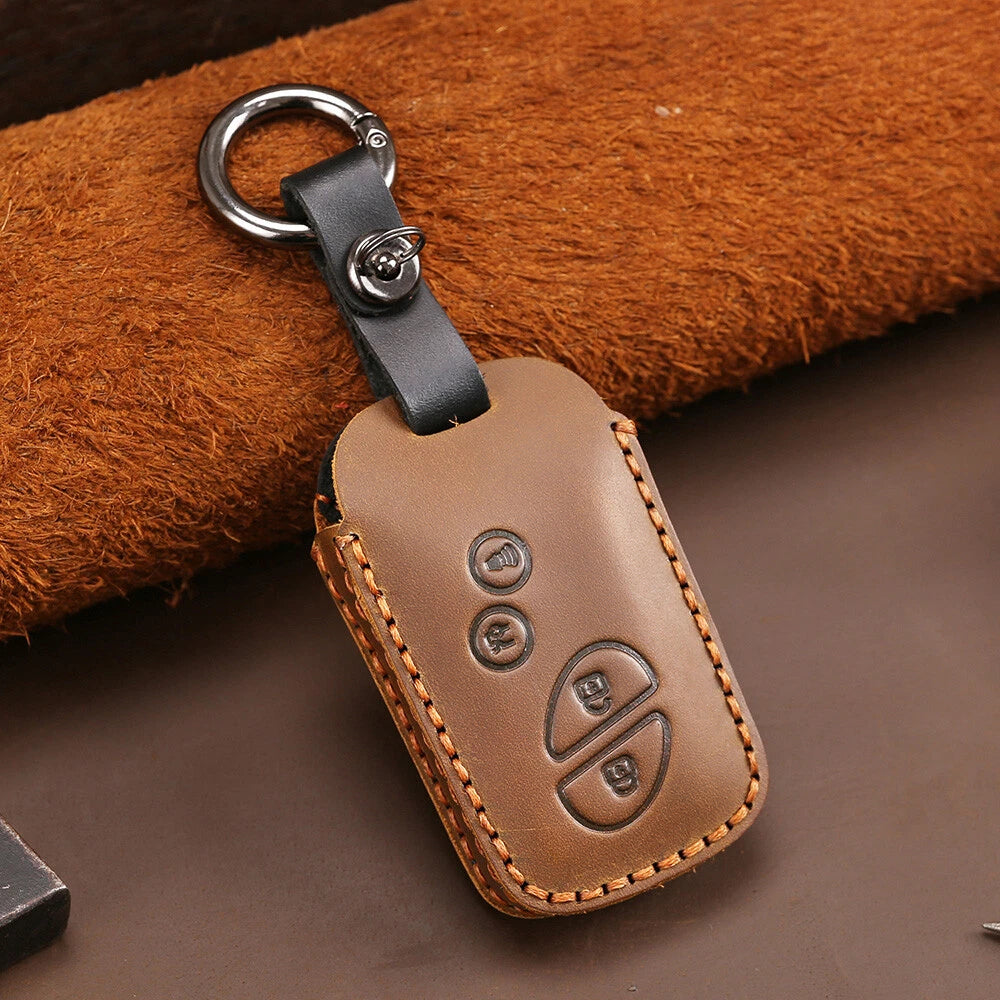 Brown Leather Key Fob Case Cover for Lexus ES RX LX GS ES350 IS250 RX350