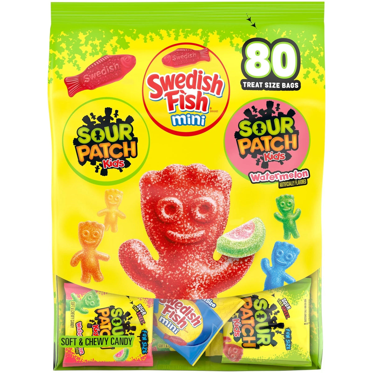 SOUR PATCH KIDS & SWEDISH FISH Mini Candy Variety Pack (Large)