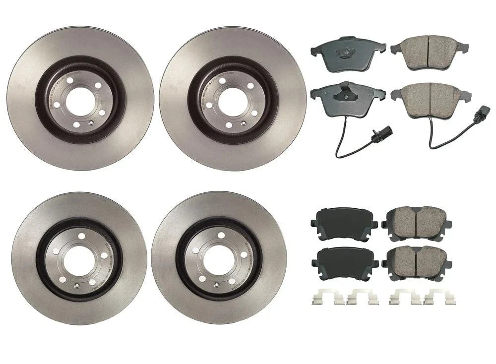 Front & Rear Brake Kit for Audi S4 (2004–2009) - Akebono Euro Ceramic Pads, Disc Rotors