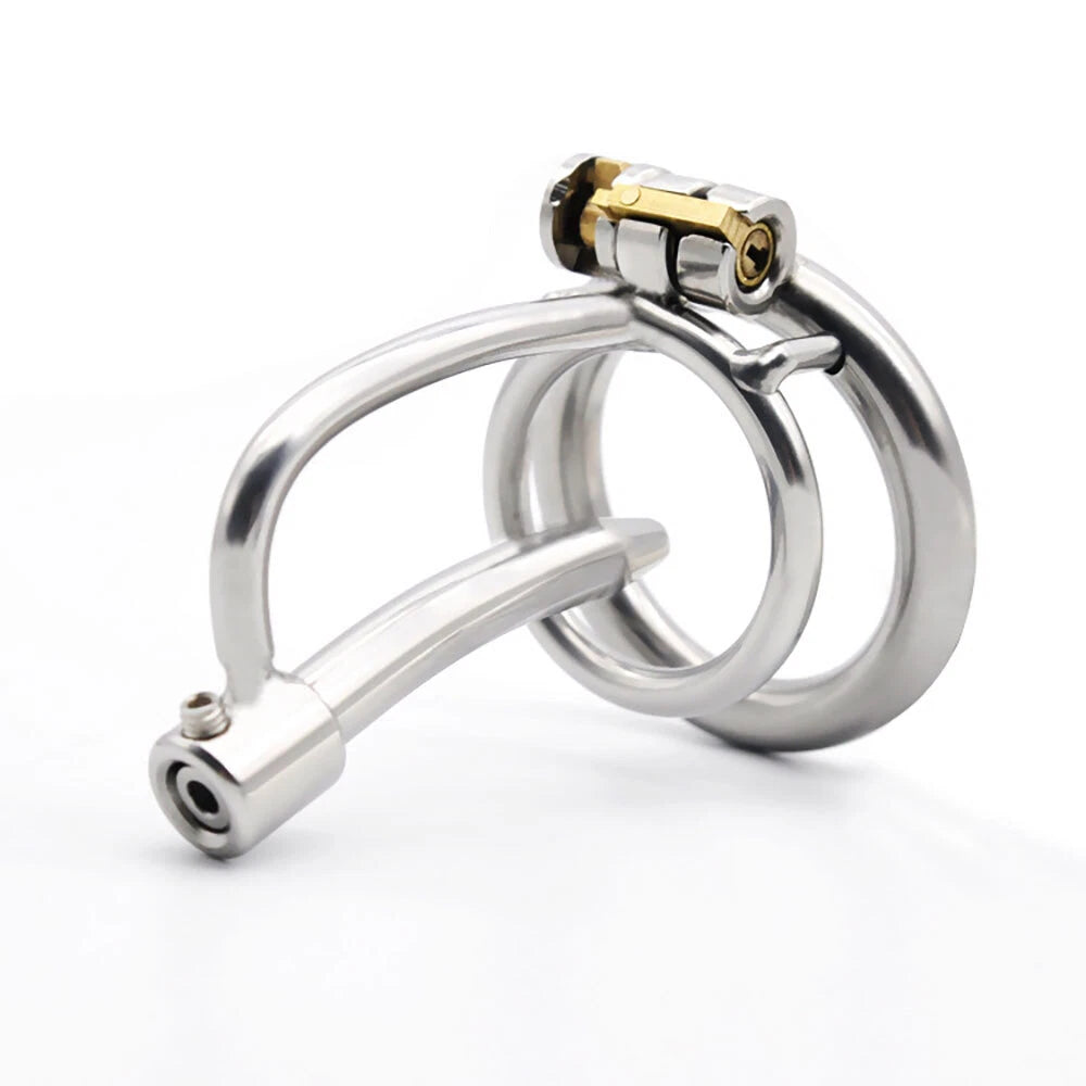 Mens Stainless Steel Chastity Cage Belt Device with Lock