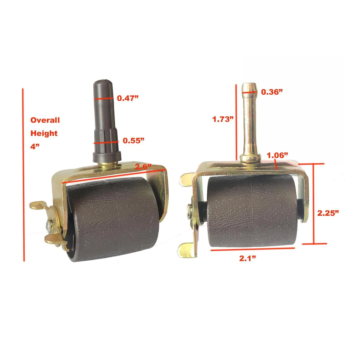 Set of 4 Heavy Duty Bed Frame Wheels Casters 4.06" for Universal Use