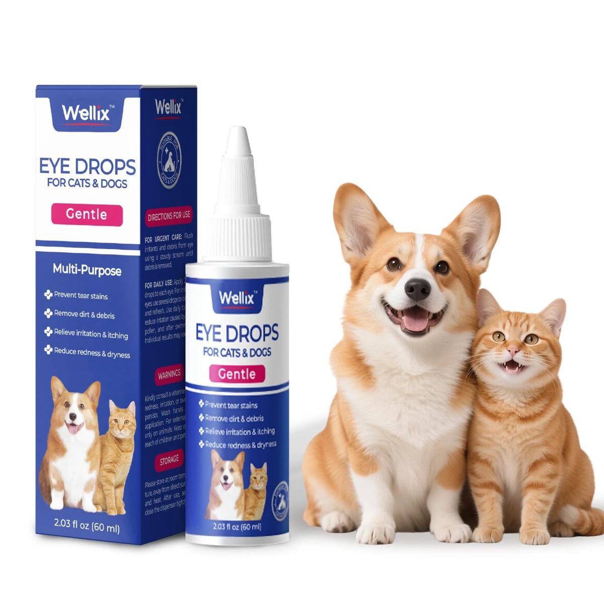 Pet Eye Drops for Dogs & Cats (60ml)