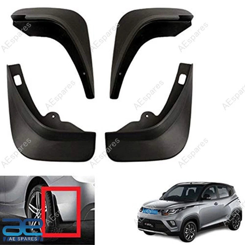 Mud Flap Set of 4 for Mahindra KUV 100 Type-II (2018) Black