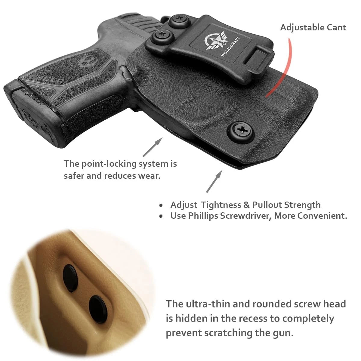 IWB Kydex Holster for Ruger LCP MAX (.380)