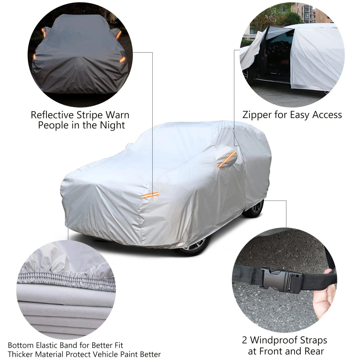6-Layer Waterproof SUV Car Cover - Universal Breathable Fabric