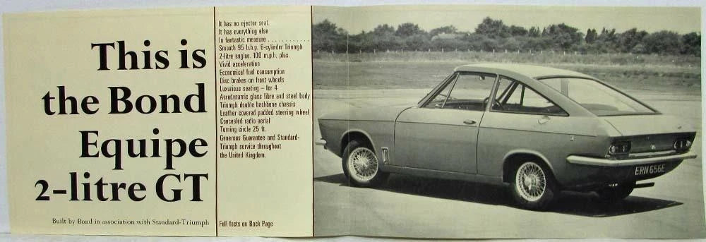 Sales Folder for 1968 Bond Equip 2-Litre GT