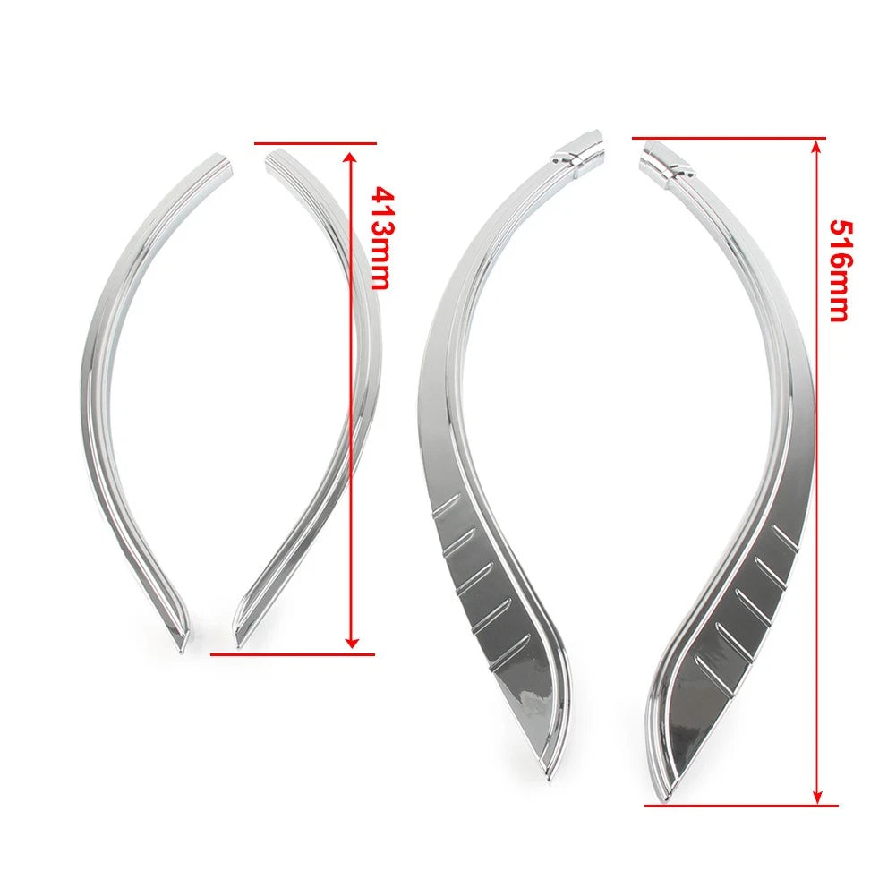 4X Rear Fender Flares Trim Accent Chrome for Harley FLHXXX (2010–2011)