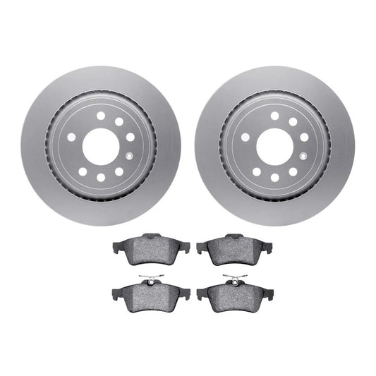 Set of 2 Rotors and Brake Pads for Saab 9-3 (2004–2011) ALX-PAU-DF-4512-65043-CLA2