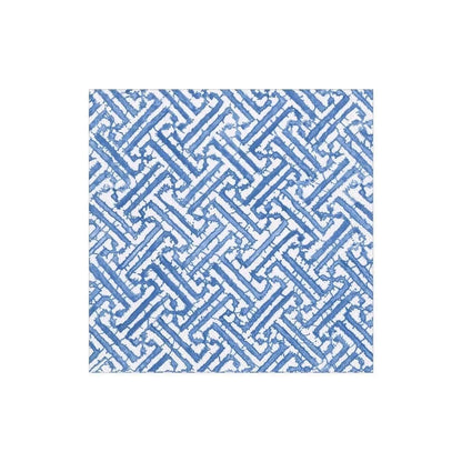 20 Paper Cocktail Napkins for Caspari Fretwork Blue