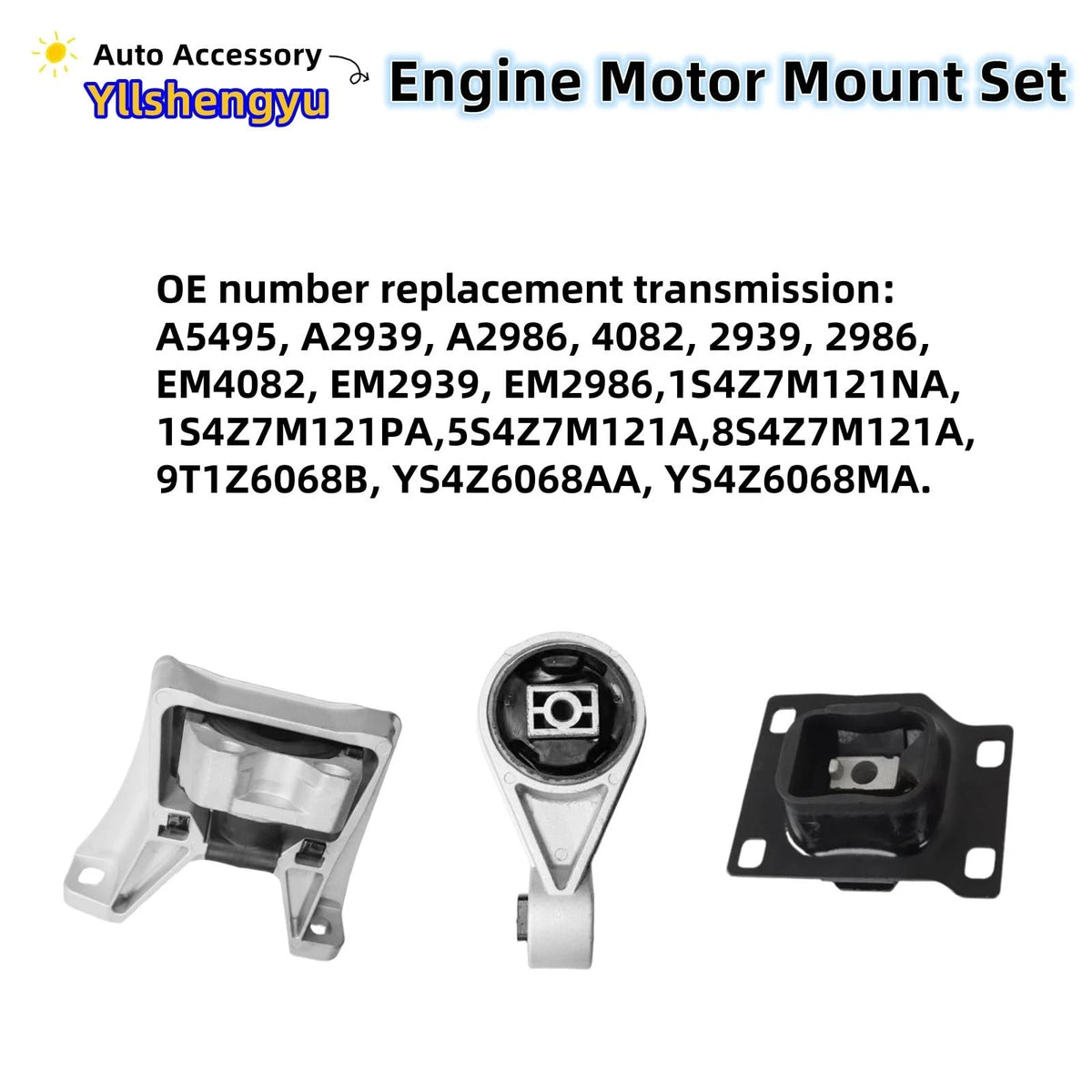Engine Motor Transmission Mount Kit for Ford Transit Connect & Focus (2010–2013)