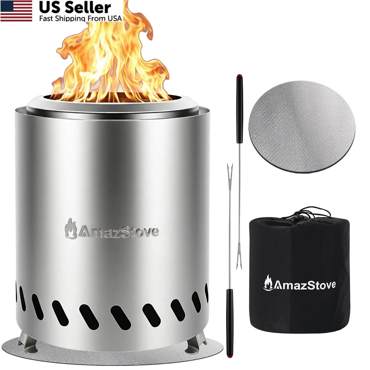 Tabletop Fire Pit for (9.7 x 7.1 Inch, Silver)
