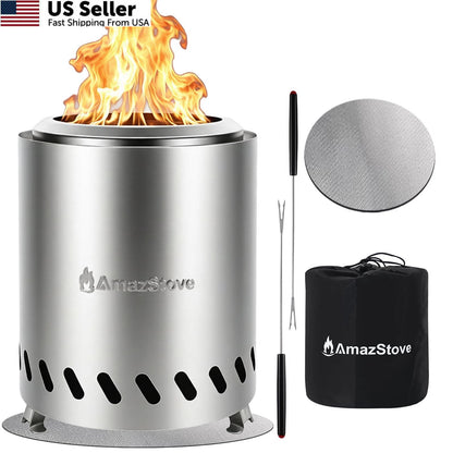 Tabletop Fire Pit for (9.7 x 7.1 Inch, Silver)