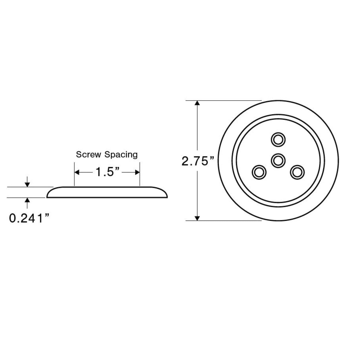 2.75" Round Blue Light Black Trim Ring for Tecniq Silho-X (E13-BB10-1)